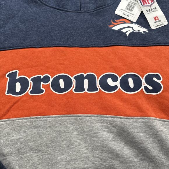 Denver Broncos Hoodie Sweatshirt Womens Size Large Fanatics NFL Team Apparel NWT - Picture 2 of 9